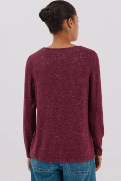 Cortefiel T-Shirts-T-shirt básica gola em bico Roxo