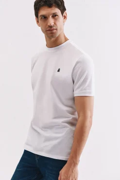 Cortefiel T-Shirts-T-shirt básica piqué Branco