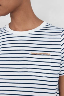 Pedro del Hierro T-Shirts-T-shirt com bolso de corrente Azul