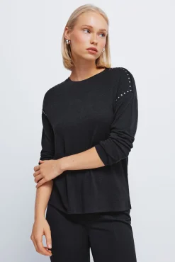 Springfield T-Shirts-T-shirt com corte malha preto