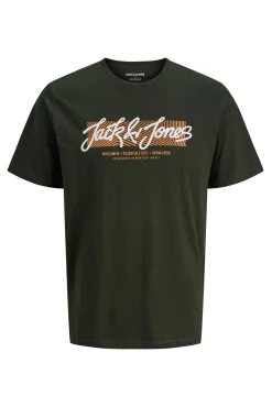 Jack & Jones PLUS T-Shirts-T-shirt com logo frontal verde
