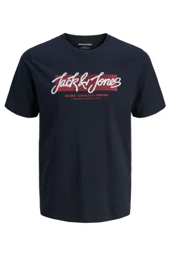Jack & Jones PLUS T-Shirts-T-shirt com logo frontal azul