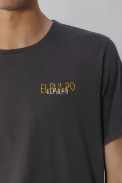elPulpo T-Shirts-T-shirt com logo trançado Cinzento