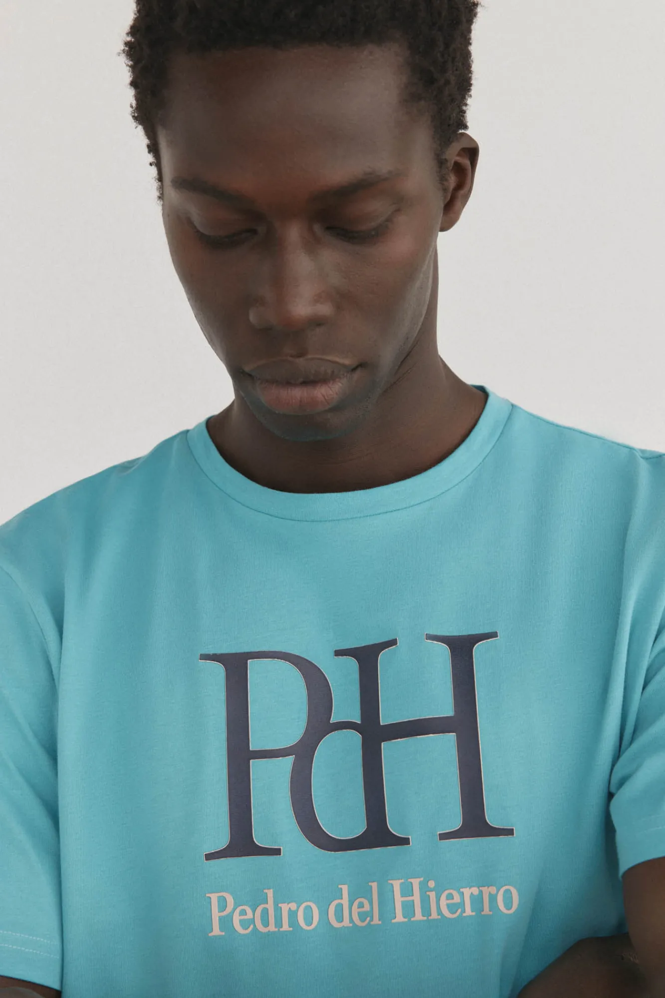 Pedro del Hierro T-Shirts-T-shirt com logotipo Turquesa