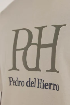 Pedro del Hierro T-Shirts-T-shirt com logotipo Beige