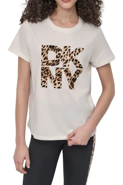 DKNY T-Shirts-T-shirt com o logo da bege