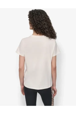 DKNY T-Shirts-T-shirt com o logo da bege