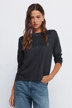 Springfield T-Shirts-T-shirt com tachas posicionadas cinzento