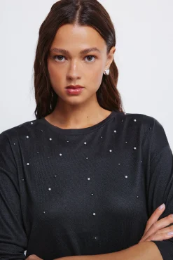 Springfield T-Shirts-T-shirt com tachas posicionadas cinzento