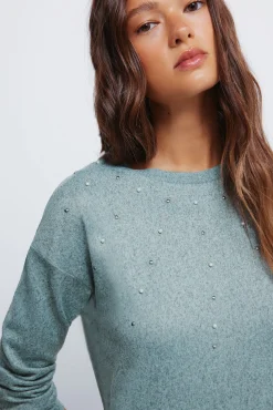 Springfield T-Shirts-T-shirt com tachas posicionadas verde