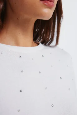 Springfield T-Shirts-T-shirt com tachas posicionadas branco