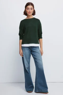 Springfield T-Shirts-T-shirt combinada com botões laterais verde