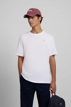 Silbon T-Shirts-T-shirt círculo étnico Branco