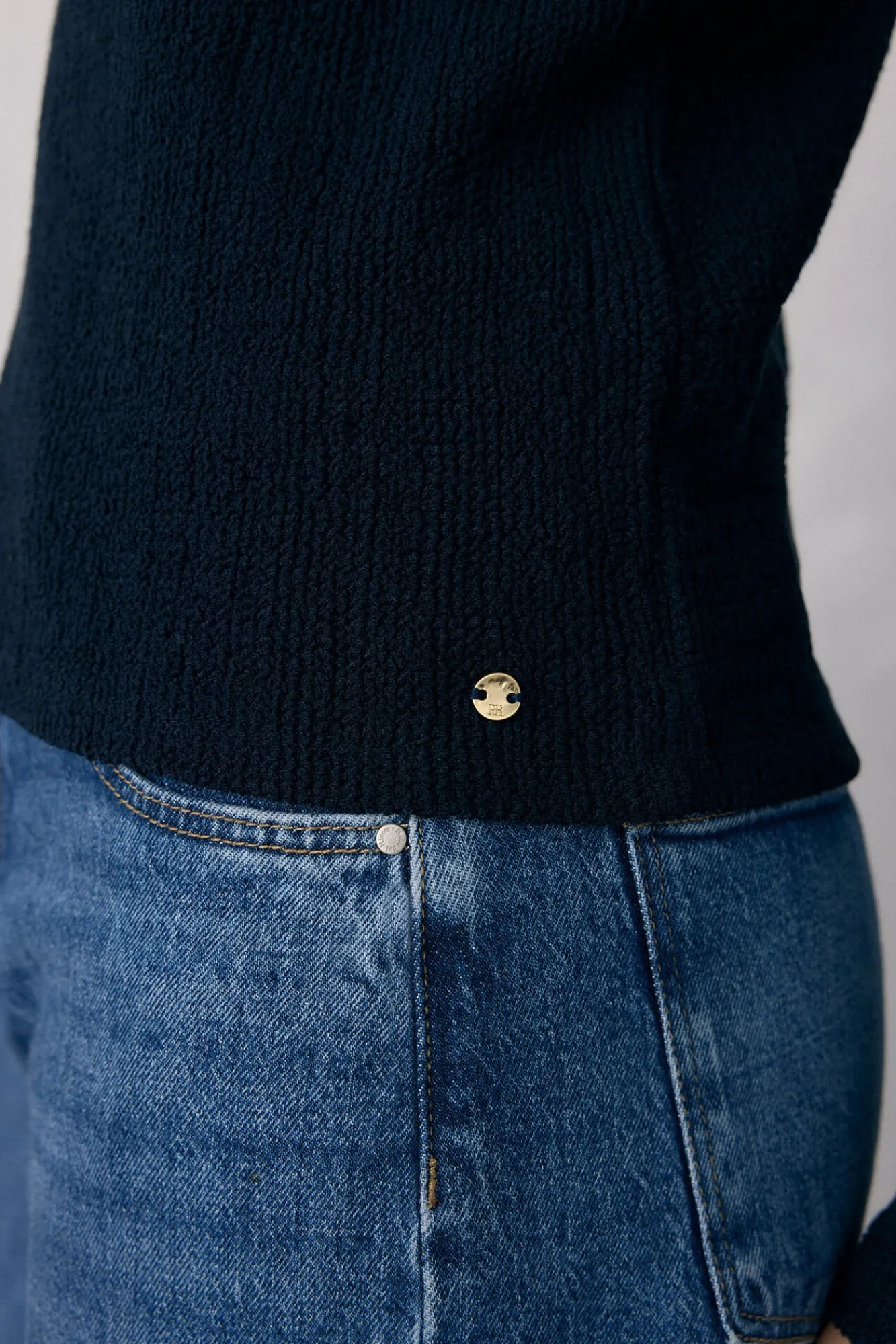 Pedro del Hierro T-Shirts-T-shirt de gola alta amassada Azul