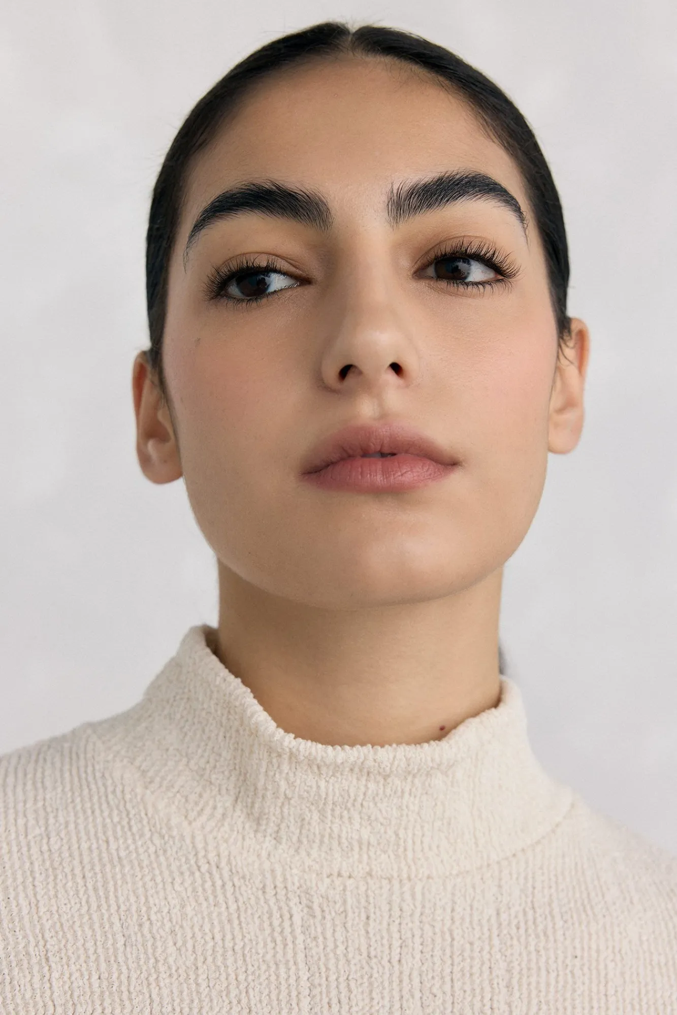 Pedro del Hierro T-Shirts-T-shirt de gola alta amassada Ecru