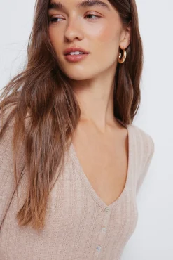 Springfield T-Shirts-T-shirt de malha com corte Baker cru