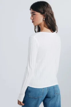 Springfield T-Shirts-T-shirt de malha com corte Baker branco