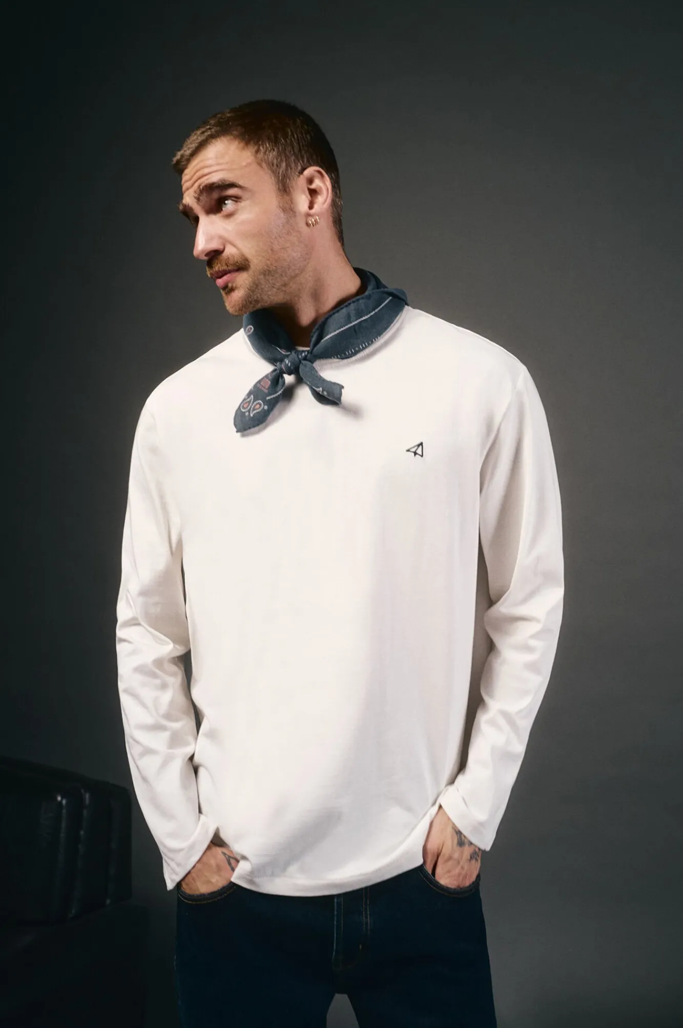 OOTO T-Shirts-T-shirt de manga comprida Branco