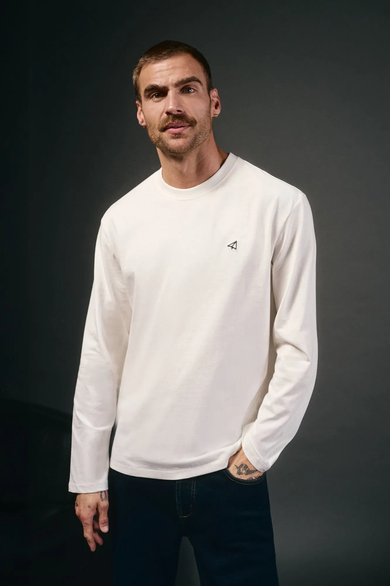 OOTO T-Shirts-T-shirt de manga comprida Branco