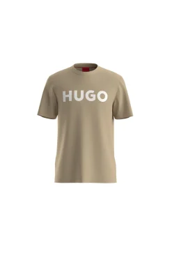 HUGO T-Shirts-T-shirt de manga curta Tostado