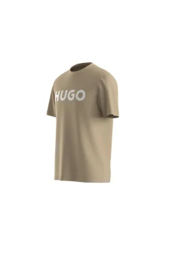 HUGO T-Shirts-T-shirt de manga curta Tostado
