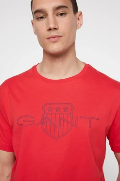 Gant T-Shirts-T-shirt de manga curta Vermelho