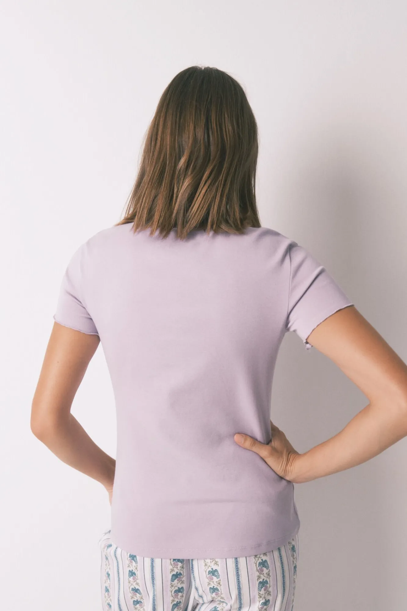 Women'secret T-Shirts-T-shirt de manga curta de algodão lilás rosa