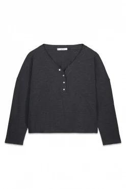 Women'secret T-Shirts-T-shirt de manga manga waffle cinza cinzento