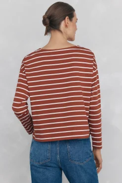 Pedro del Hierro T-Shirts-T-shirt de marinheiro de algodão espanhol Vermelho