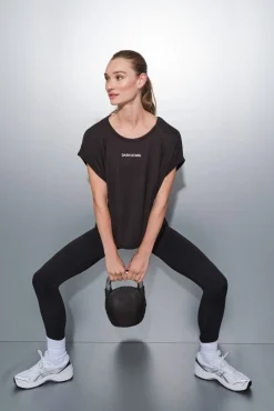 Dash and Stars T-Shirts-T-shirt de tecido extrassuave preto