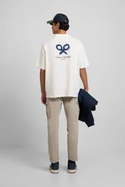 Silbon T-Shirts-T-shirt especial para sociedade de tênis Ecru