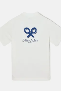 Silbon T-Shirts-T-shirt especial para sociedade de tênis Ecru