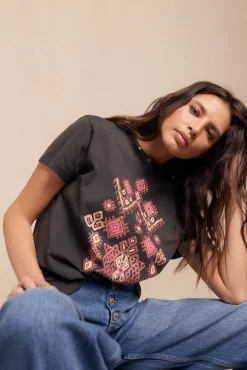 Slowlove T-Shirts-T-shirt estampada Cinzento