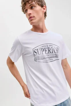 Jack & Jones T-Shirts-T-shirt estampada à frente Branco