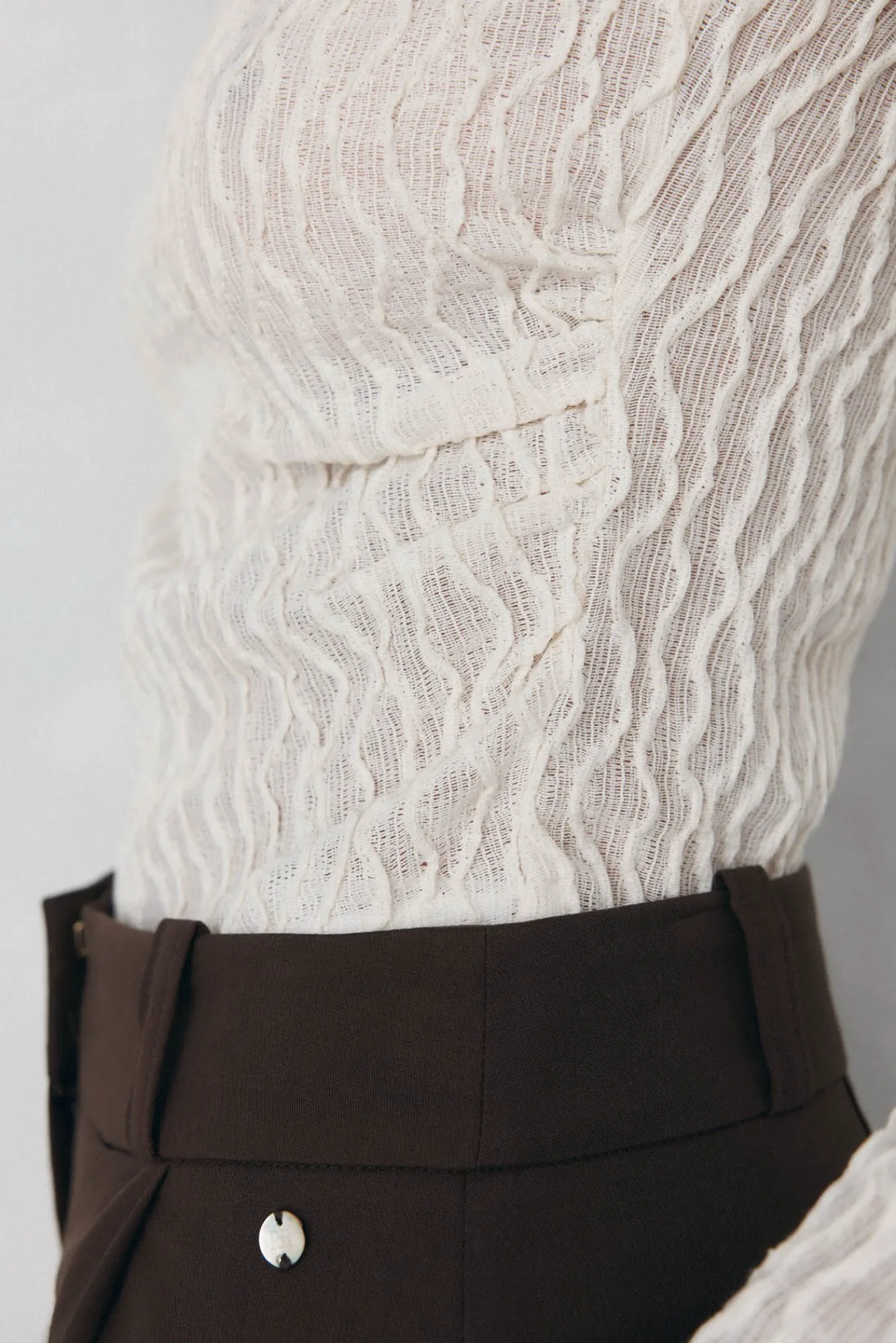 Pedro del Hierro T-Shirts-T-shirt estruturada de manga francesa Ecru