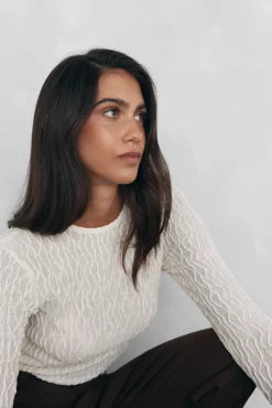 Pedro del Hierro T-Shirts-T-shirt estruturada de manga francesa Ecru