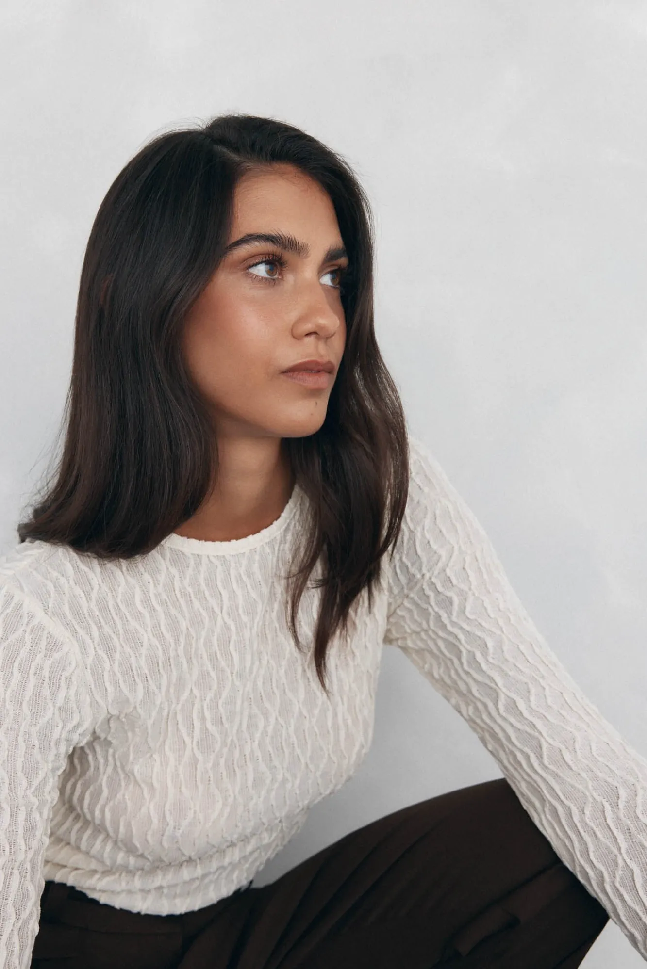 Pedro del Hierro T-Shirts-T-shirt estruturada de manga francesa Ecru