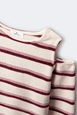 Springfield Kids T-Shirts-T-shirt feminina de chenille com ombros descobertos rosa