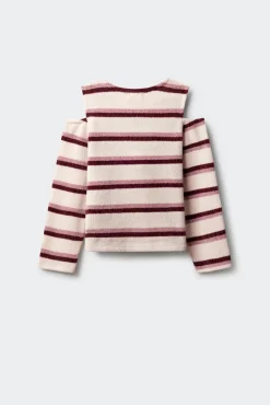 Springfield Kids T-Shirts-T-shirt feminina de chenille com ombros descobertos rosa