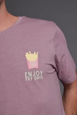 Cloking T-Shirts-T-shirt Fooders Lavada Borgonha Subiu