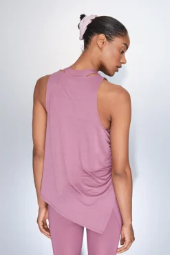 Dash and Stars T-Shirts-T-shirt halter assimétrico rosa