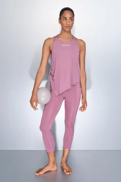 Dash and Stars T-Shirts-T-shirt halter assimétrico rosa