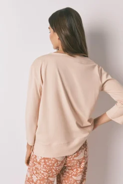 Women'secret T-Shirts-T-shirt laranja 100% algodão com manga ¾ vermelho