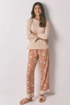 Women'secret T-Shirts-T-shirt laranja 100% algodão com manga ¾ vermelho