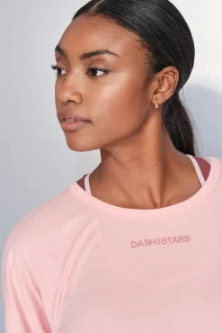 Dash and Stars T-Shirts-T-shirt laranja de manga curta e manga vermelho