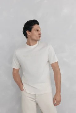 Pedro del Hierro T-Shirts-T-shirt logo Ecru