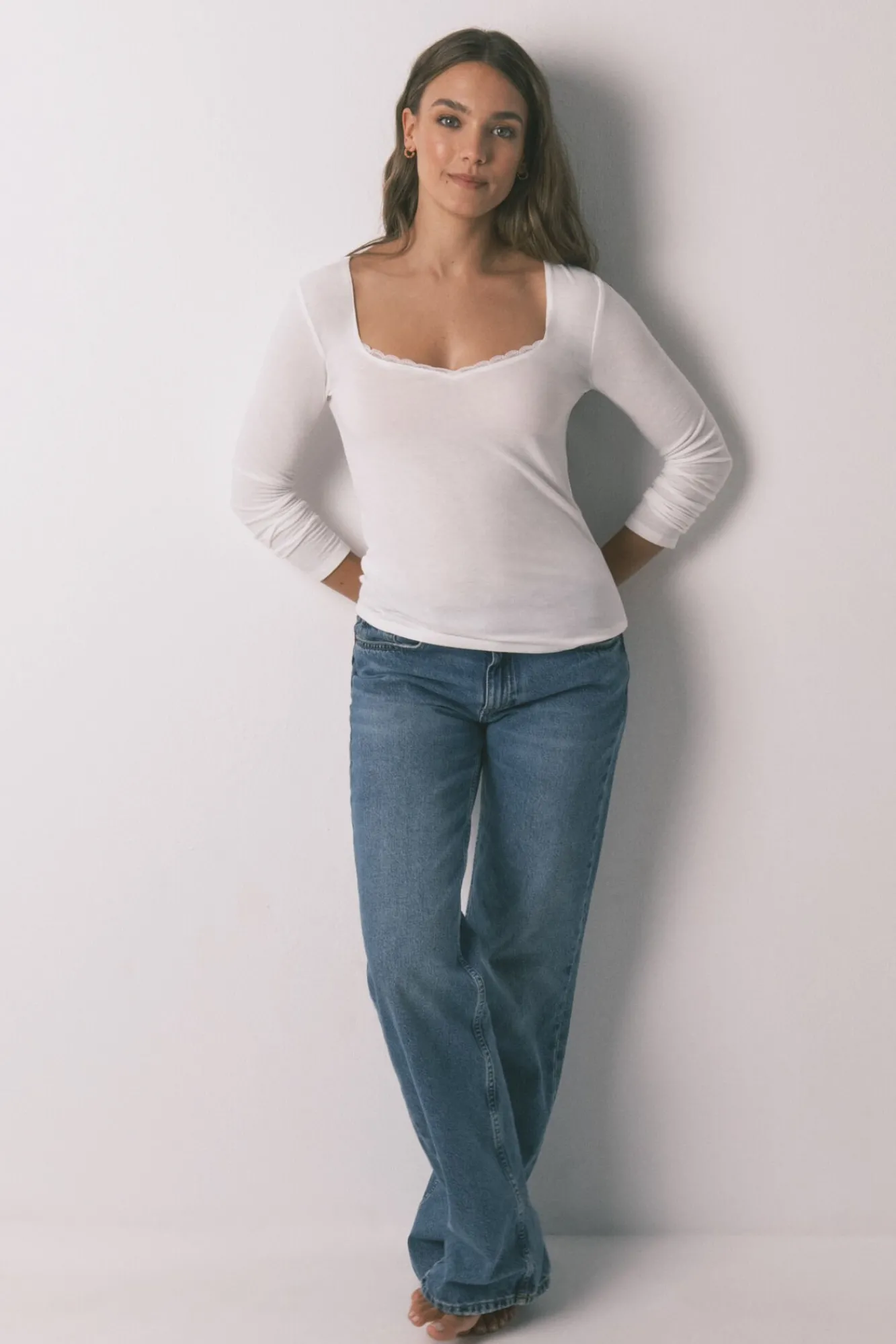 Women'secret T-Shirts-T-shirt malha de malha super macia branco