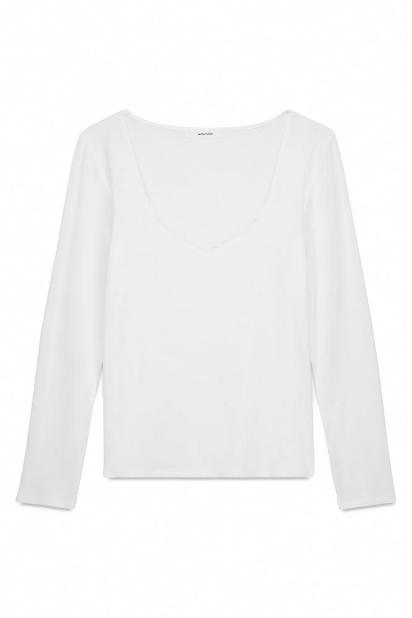 Women'secret T-Shirts-T-shirt malha de malha super macia branco