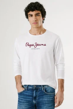 Pepe Jeans T-Shirts-T-shirt manga comprida branco