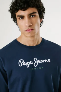 Pepe Jeans T-Shirts-T-shirt manga comprida azul